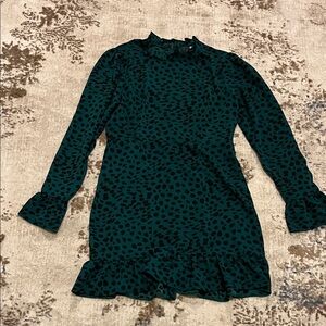 ASOS Green and Black Long Sleeve Dress